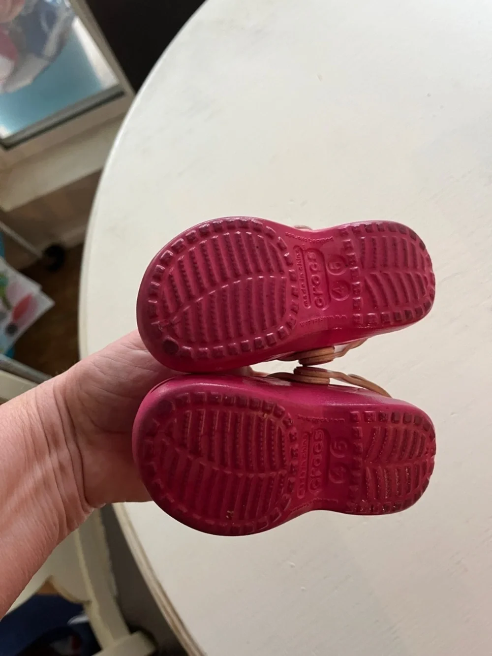 Crocs Mary Jane Style Clog with Pink Strap Disney
